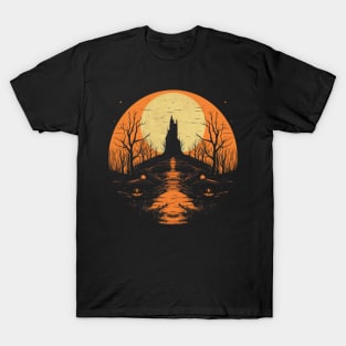 Spooky Halloween - Haunted Forest Shirt - Eerie Art Clothing - "Harvest Moon" T-Shirt